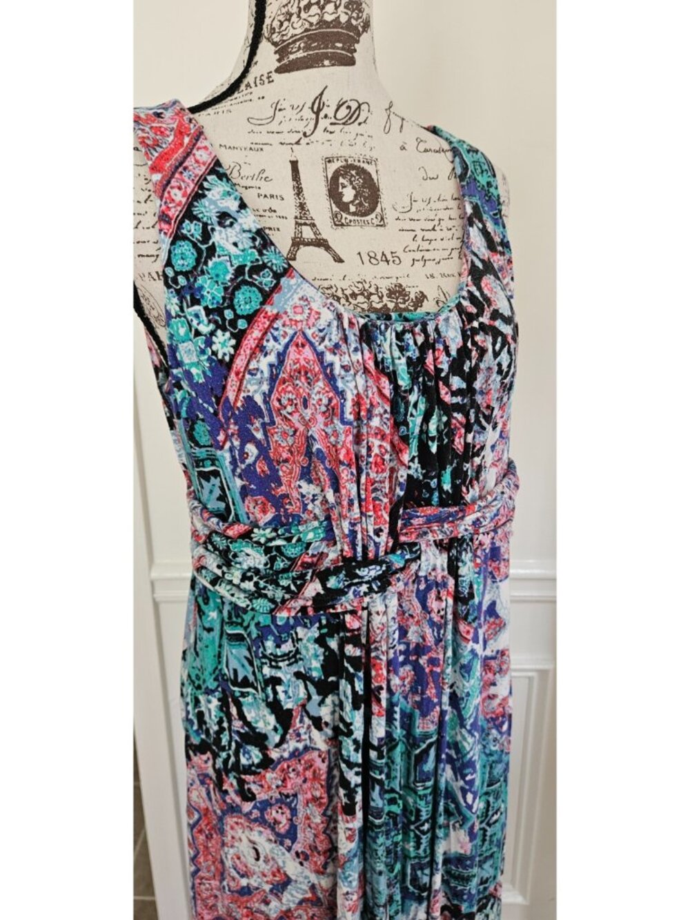 Soma Teal Pink Purple Patchwork Maxi Dress - Picture 5 of 5
